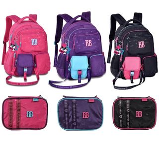 Kit Mochila Escolar + Estojo Rebecca Bonbon C/Mini Bolsa Original - Mochila Infantil Menina Clio