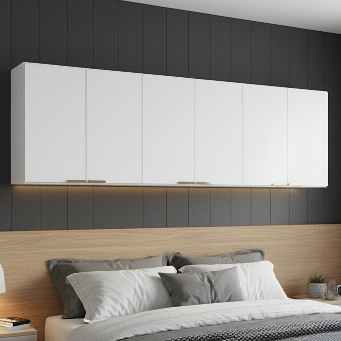 Armário Aéreo 6 Portas Multiuso Para Cozinha