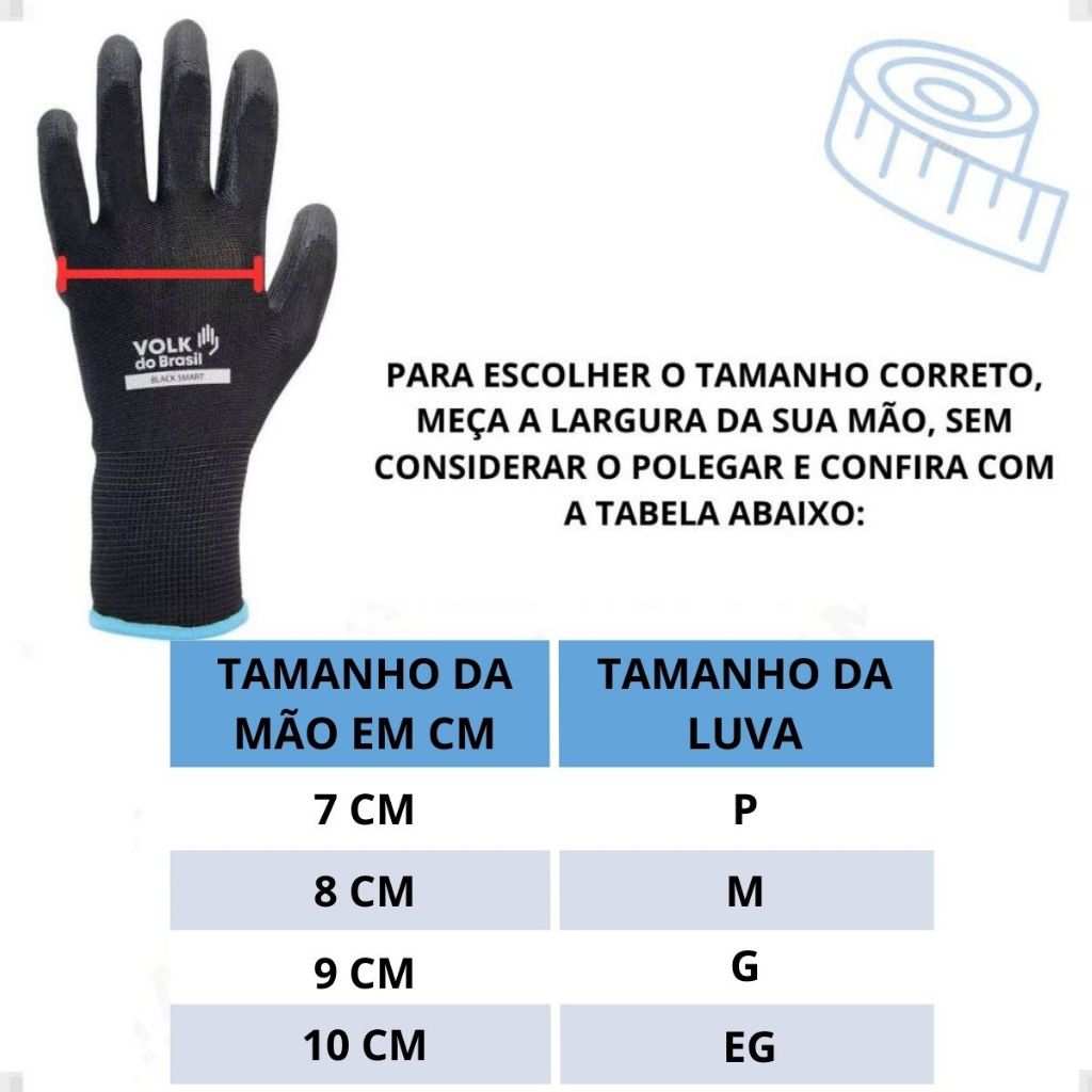 Kit 12 Pr Luva Epi Mecanico Segurança Multitato Manutenção Tatil Antiestatica Pedreiro Multiuso Volk