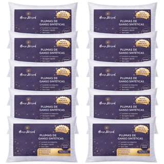 Combos 2-4-6-8-10 Travesseiro Pluma de Ganso Toque Macio Descanso Antiacaro 70x50cm Luxo em Oferta na Shopee