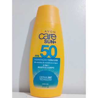 Protetor Solar Avon Care Sun+ Rosto e Corpo FPS 50 200g - Resistência à Água, Proteção e Hidratação em Oferta na Shopee