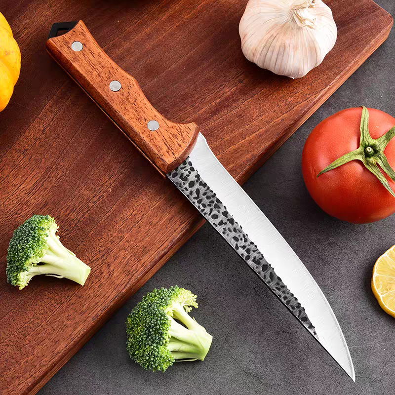 Faca Cutelo Forjado Artesanal Rustico Com Bainha Churrasco Desossar Carne Camping Chefe de Cozinha em Oferta na Shopee