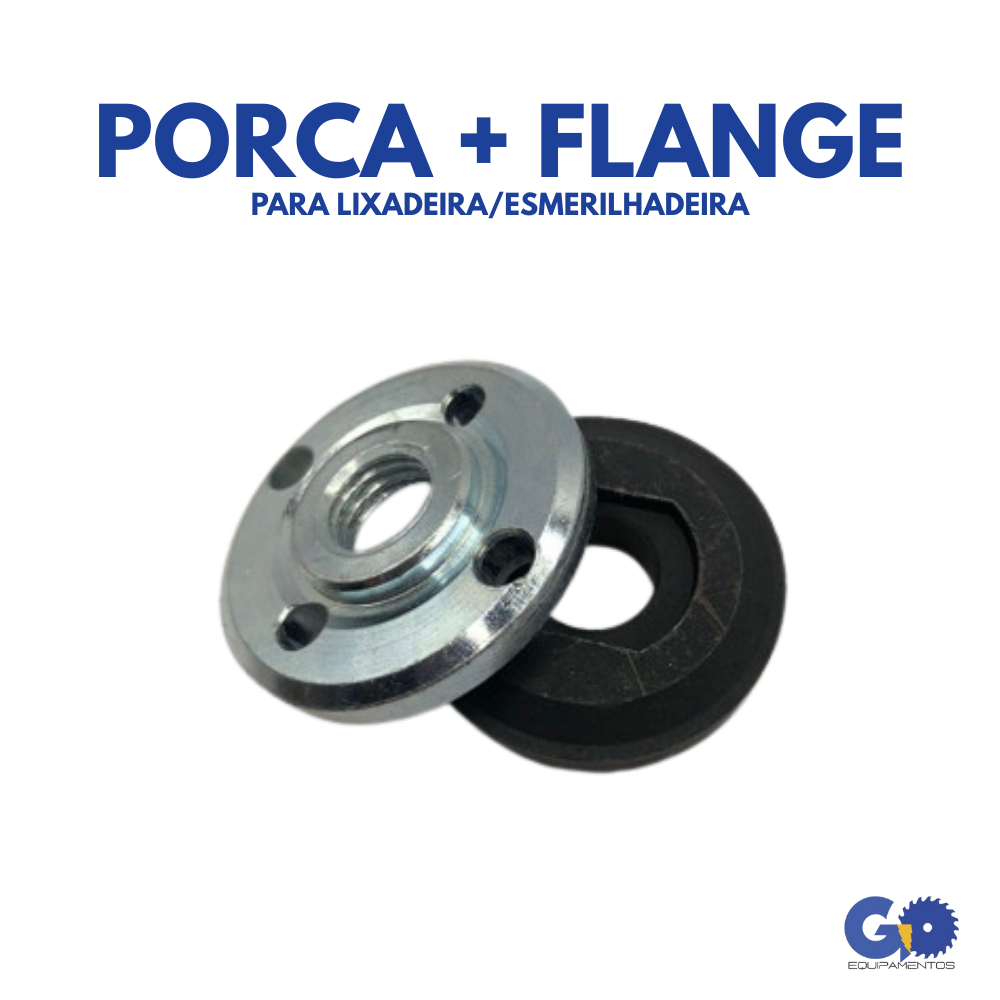 PORCA REDONDA + FLANGE PARA ESMERILHADEIRAS DIVERSAS 22mm