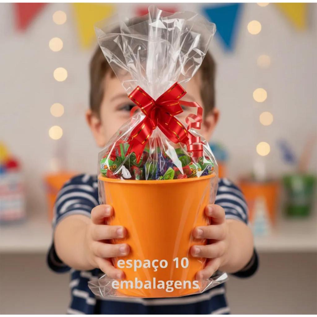 SACO transparente P/ BALDE DE PIPOCA saquinho brilhante de alta qualidade para brindes em Oferta na Shopee