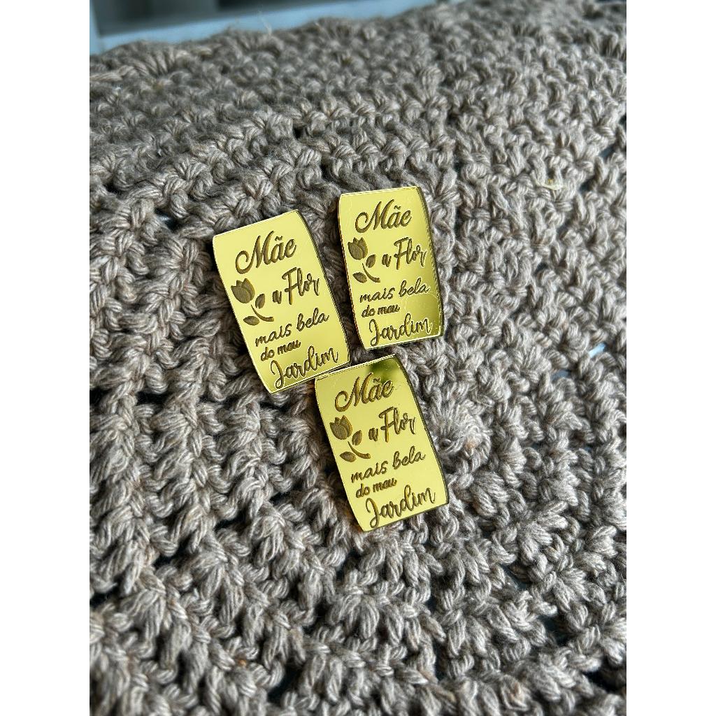 Placa Mãe Flor Jardim 3x2 sem furo acrilico dourado com pelicula 2mm ** Atenção FRASE PRONTA ( NÃO É PERSONALIZADO)**