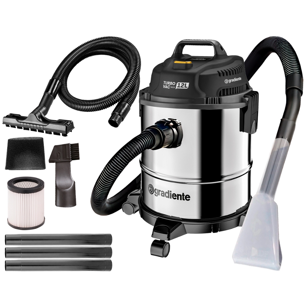 Aspirador De Pó Inox Multiuso Soprador e Bico Extratora 12l 1200w Turbo Vac Pgac120 Gradiente