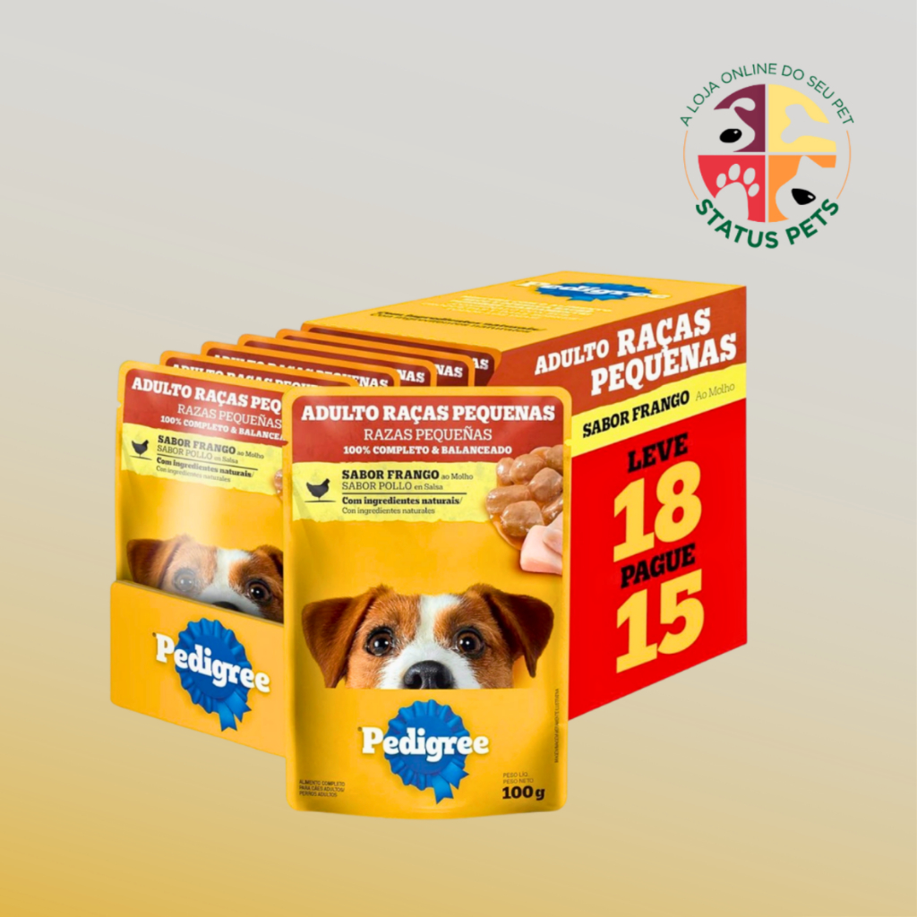 CAIXA LEVE 18 PAGUE 15 Ração Úmida Pedigree Sachê FRANGO ao Molho 100g
