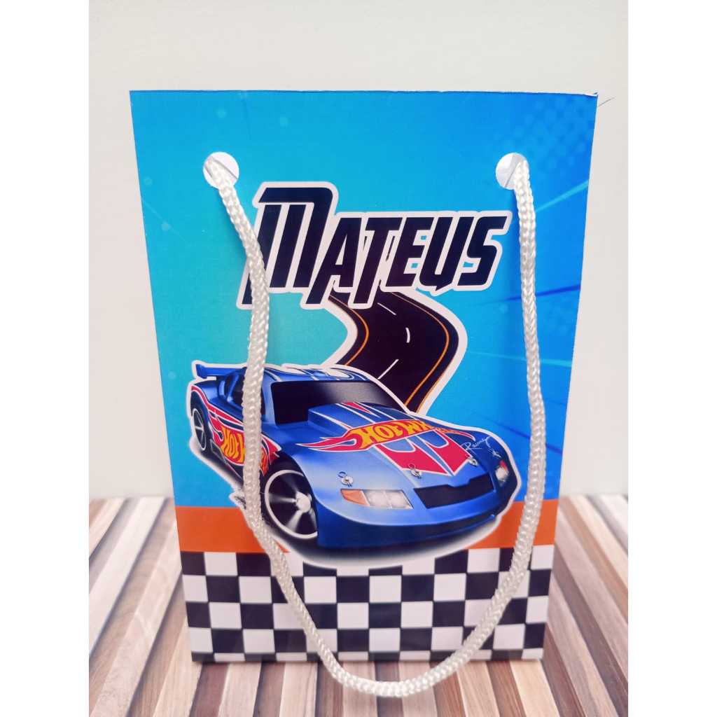 Sacolinha personalizada Hot Wheels PEGUE E MONTE Lembrancinha de aniversário Sacolinha surpresa