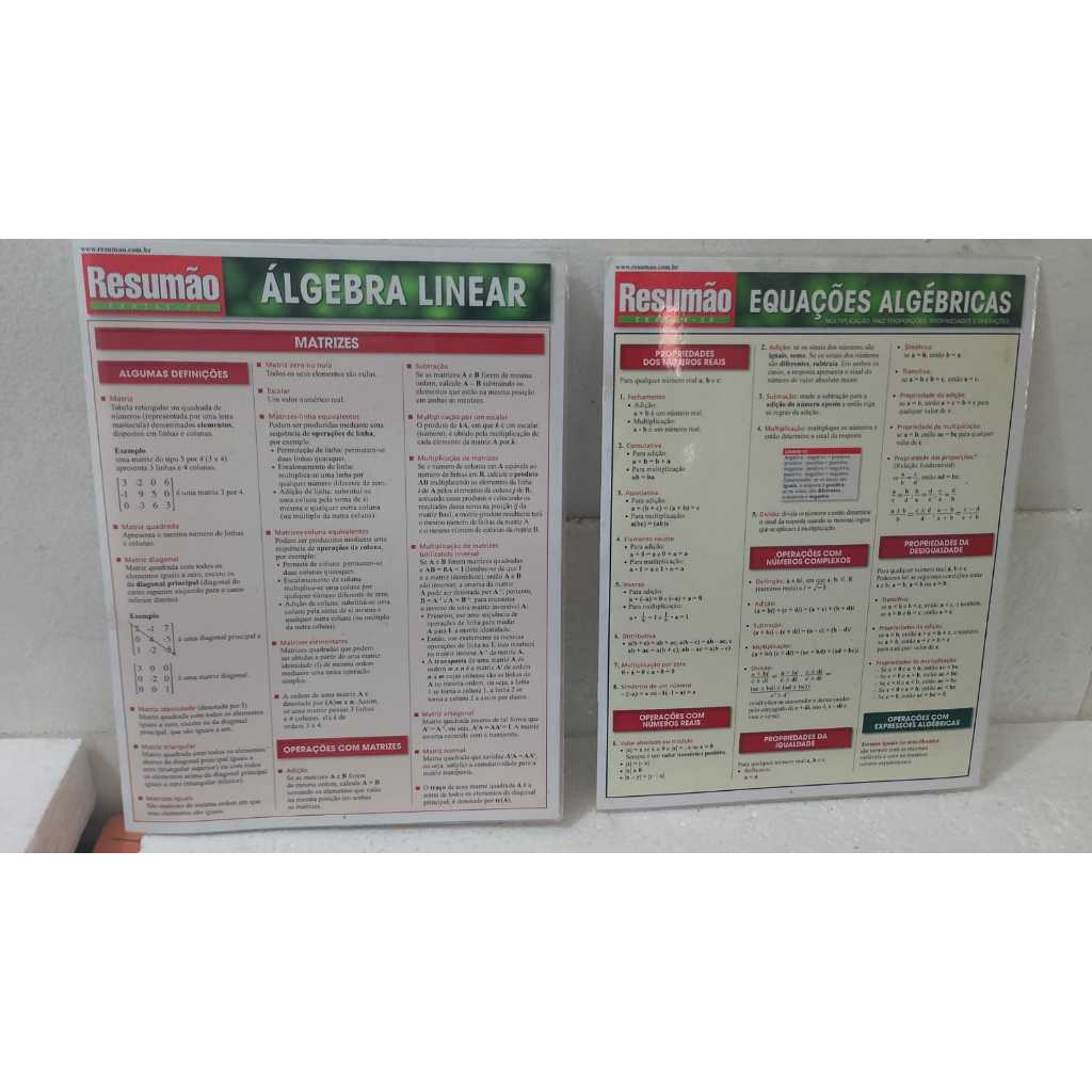 RESUMÃO EXATAS- 2009-PLASTIFICADAS- ÁLGEBRA-LINEAR/ EQUAÕES- 2 VOLUMES- RARIDADE