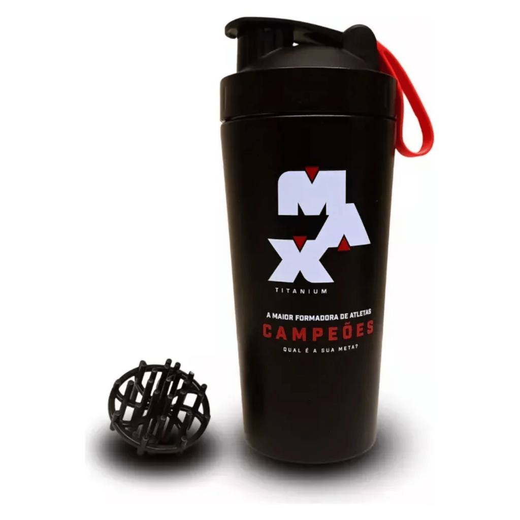 Coqueteleira Térmica Max Titanium 700ml - Campeões Cor Preto em Oferta na Shopee