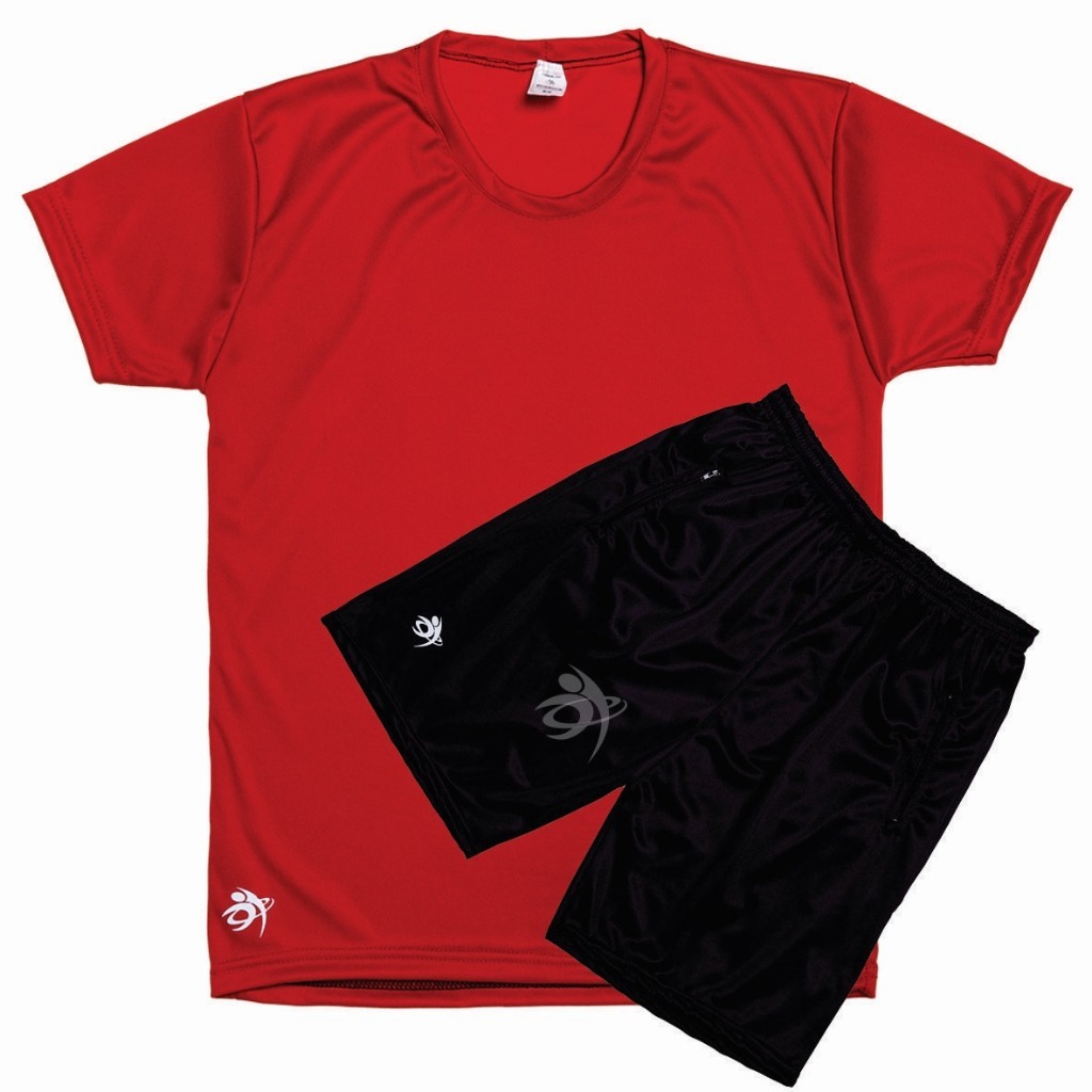 Kit 1 Camiseta Camisa Masculina + 1 Bermudas Academia Esportiva - Conjunto - UNISSEX - SECAGEM RAPIDA 3 BOLSO.