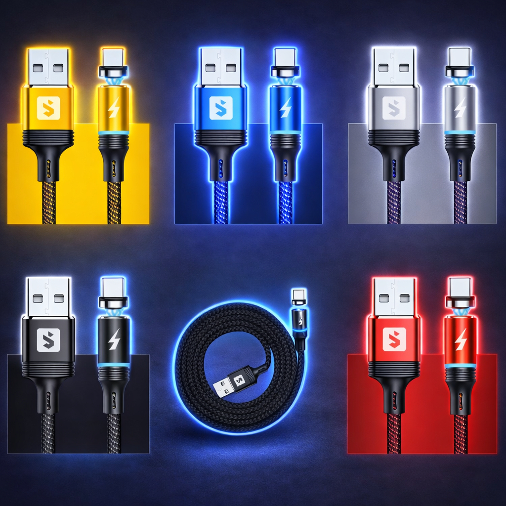 Cabo Carregador Magnético Tipo C 1 Metro 2.4A Universal para Celular