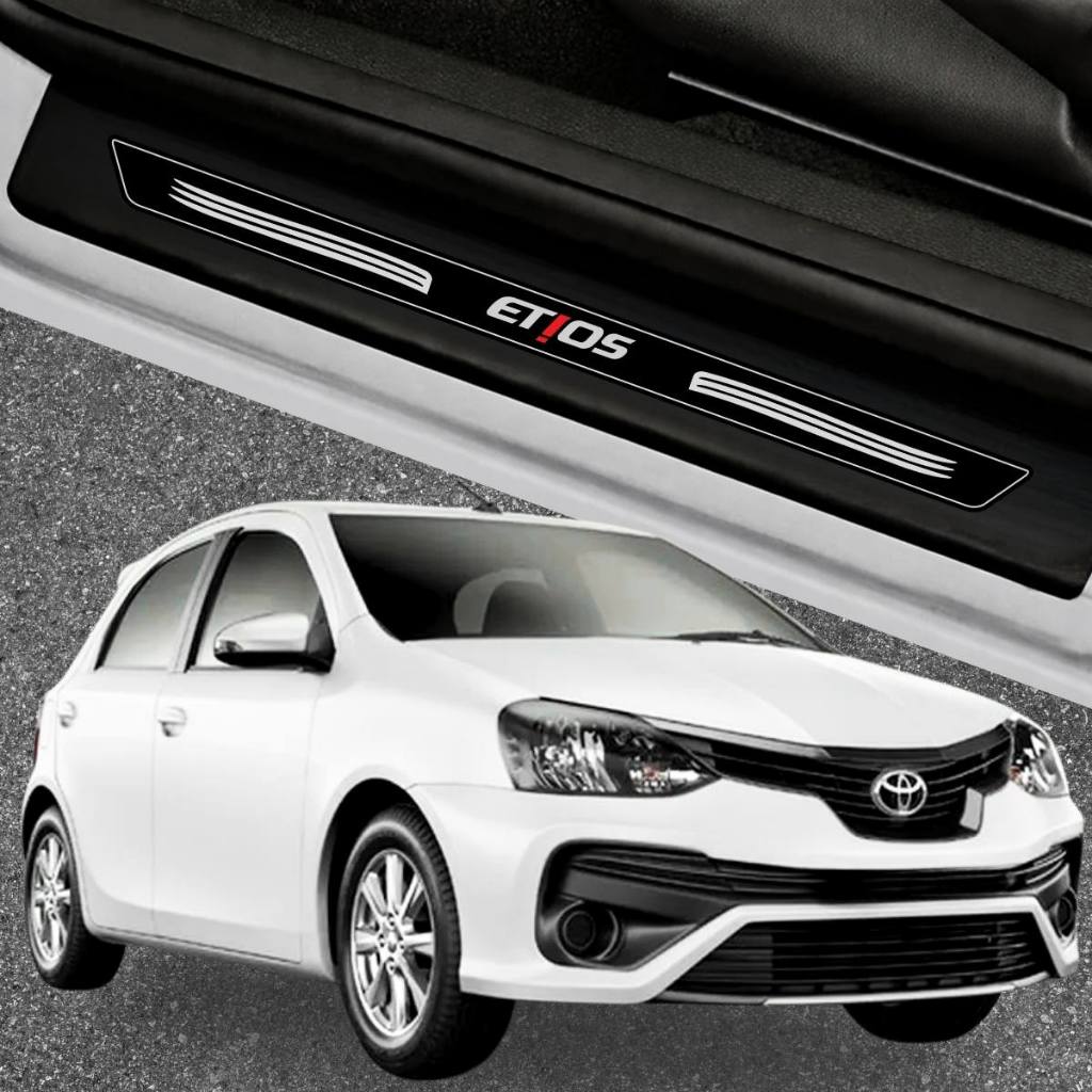 Soleiras Adesiva Toyota Etios Hatch Sedan 2012 2013 2014 2015 Com 8 Peças