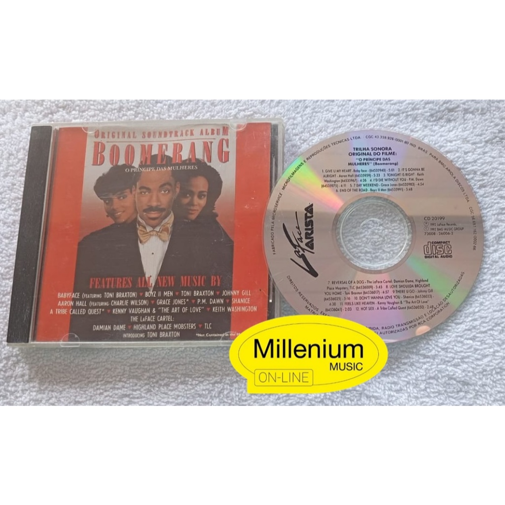 CD Boomerang (O Príncipe Das Mulheres) Trilha Sonora Do Filme 1992 Original Gravadora Colecionador Ótimo Estado