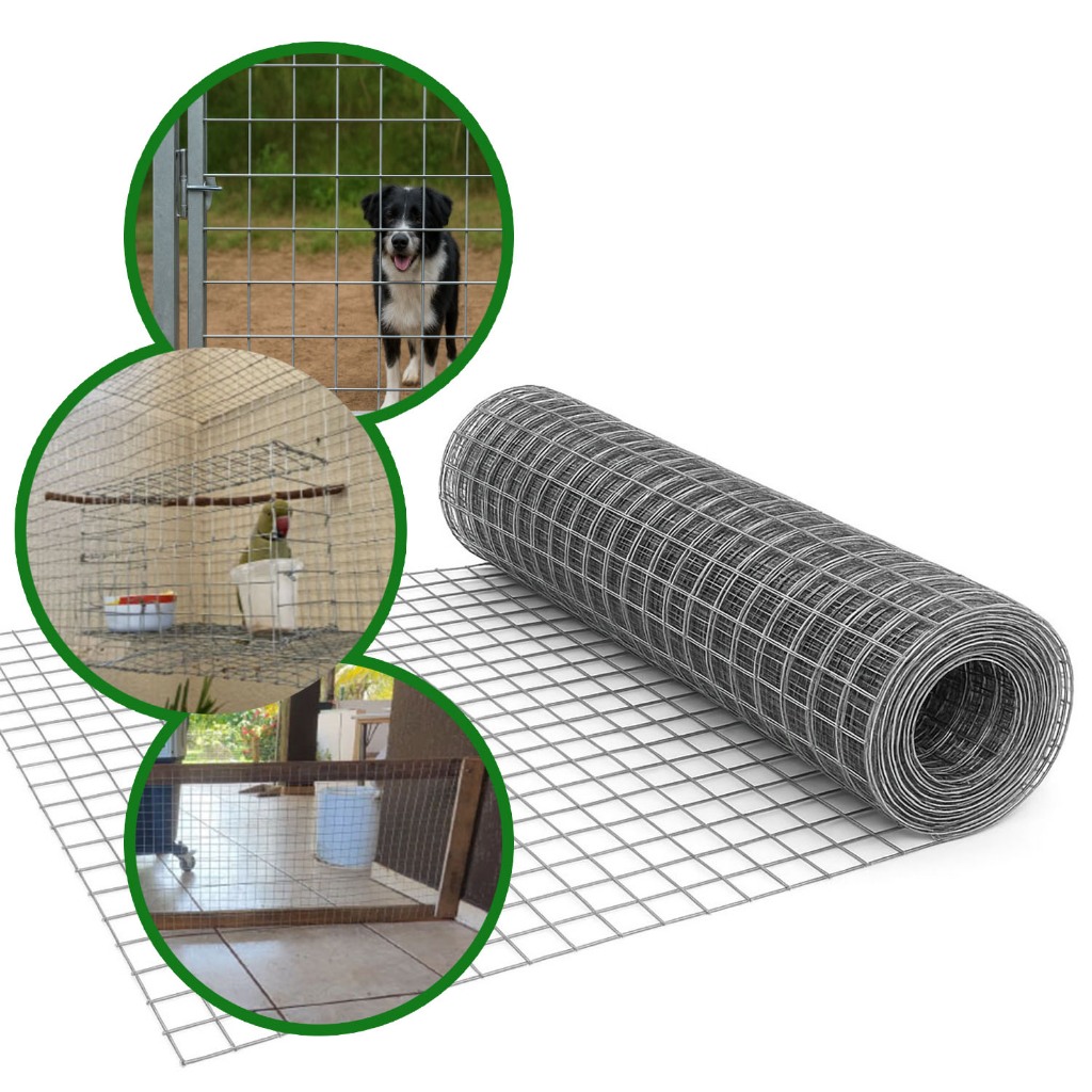 Tela Soldada Galvanizada 0,50mx25m  25x25mm Fio 1,24mm