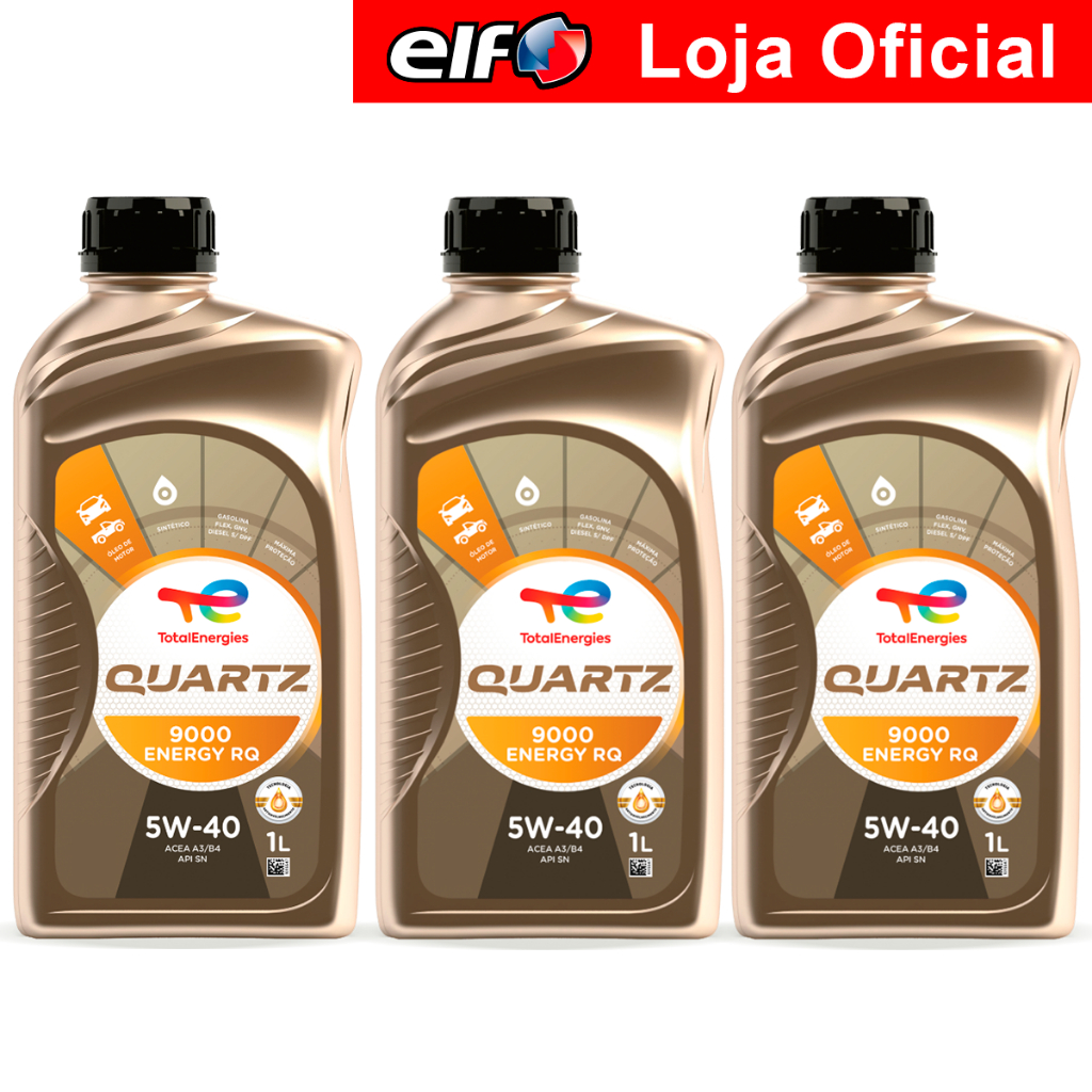 Kit 3 Óleos de Motor 5w-40 Sintético Quartz 9000 Energy RQ