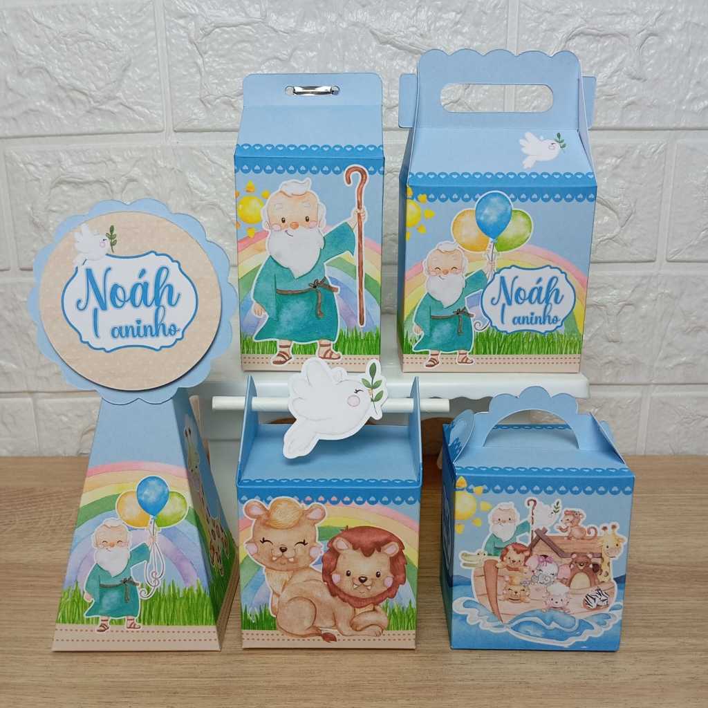 ENVIO RÁPIDO Kit Festa Arca de Noé Menino Lembrancinha Aniversário Infantil - PEGUE E MONTE