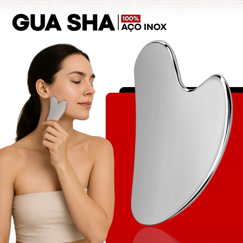Guasha Placa De Massagem Massageador Facial 3Modelos Inox Guacha em Oferta na Shopee