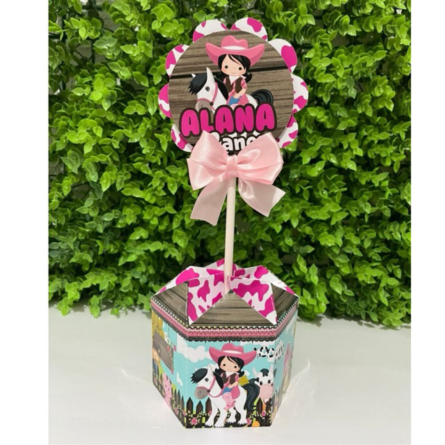 10 Centro de Mesa Fazendinha Menina|Lembracinhas|Festa Infantil|Personalizados