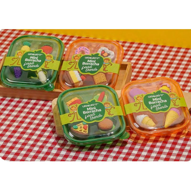 Mini Borracha Comidinhas – Kit com 4 Unidades + Marmitinha - Leo&Leo