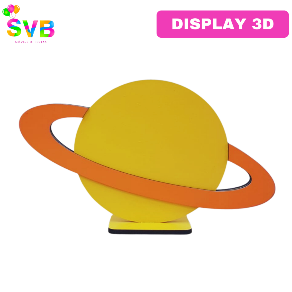 Display Mdf Planeta Saturno Decoração Festa Aniversário Astronauta Centro De Mesa SVB MÓVEIS E FESTAS