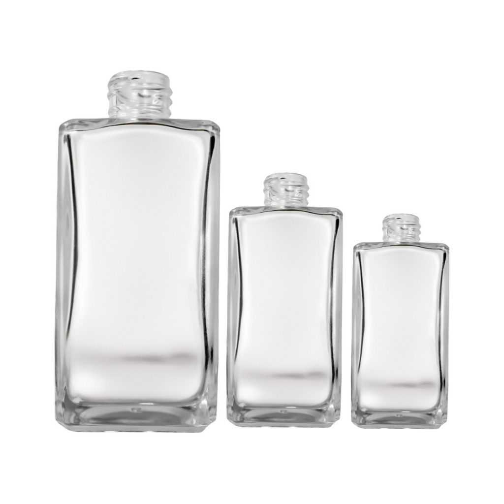 Frasco Square Atacado 250ml/150ml/120ml Vidro Incolor SEM TAMPA - Kit 5-20un