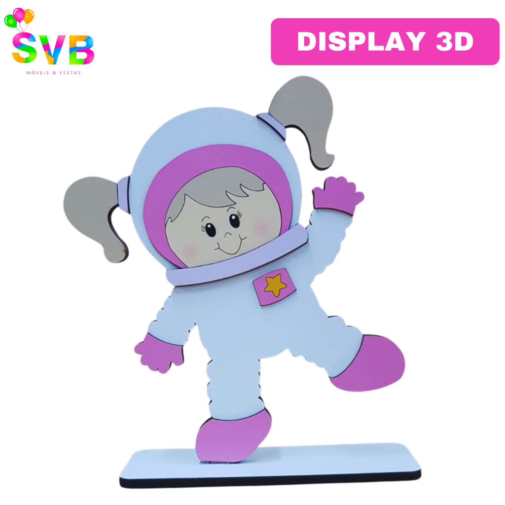 Display Astronauta Menina Decoração Aniversário Espaço Foguete Decoração Centro de Mesa SVB MÓVEIS E FESTAS
