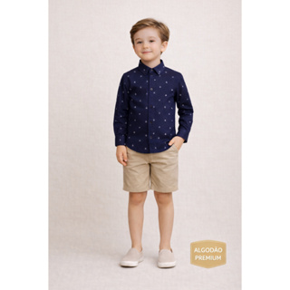 Camisa Social Infantil Manga Longa Menino Do 2 ao 10 em Oferta na Shopee