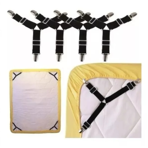 Kit 4 Unidades Prendedor De Lençol Garras De Pressão Qualidade Master Para Cama Infantil E Adulto Organização Do Quarto
