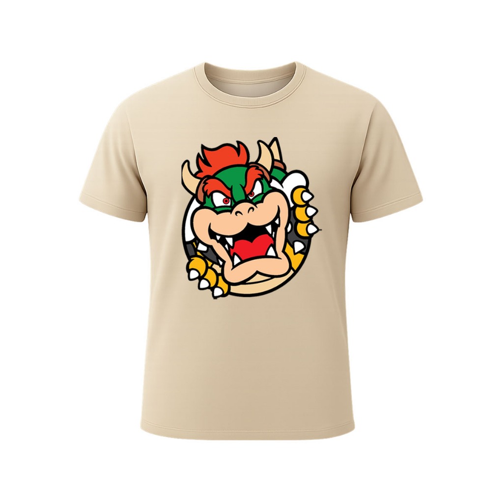Camiseta Masculina T Shirt Promoção Algodão Confortavel Bowser Vilão Mario Game Jogo old em Oferta na Shopee