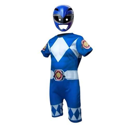 Fantasia Infantil Roupa Power Ranger Máscara Realista Escolha a Cor