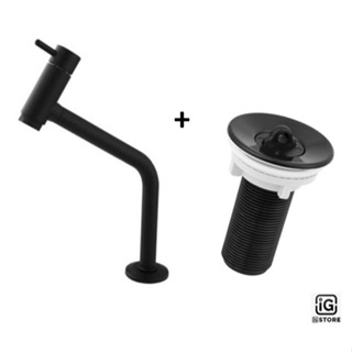 KIT Torneira para Banheiro Cuba Lavatório Bancada Abs Preta 1/4 de Volta + Válvula 7/8 Preta em Oferta na Shopee