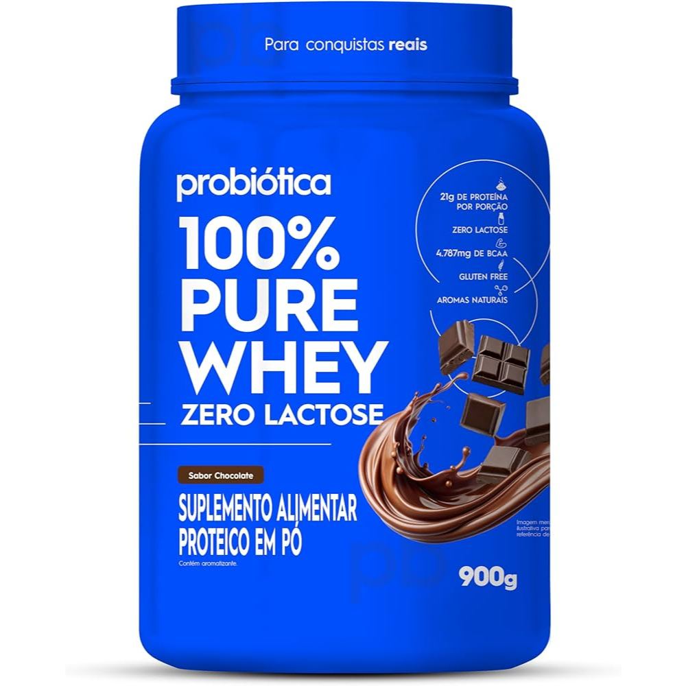 Whey Zero Lactose Probiótica Chocolate - 900g em Oferta na Shopee