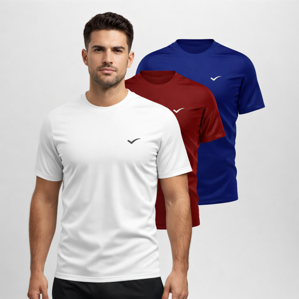 Kit 3 Camisetas Dry Fit Masculina - Casual - Treino - Academia - Esportes - Exercícios - Corrida em Oferta na Shopee