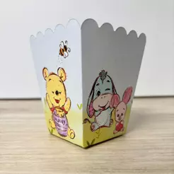 Cachepot Ursinho Pooh Aquarela Personalizado | Pipoca, Doces e Flores PEGUE E MONTE