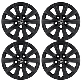 Jogo 4 Calotas Fox / Polo Aro 15 Preto Fosco em Oferta na Shopee