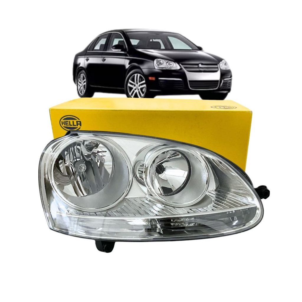 Farol Dianteiro Principal Para Volkswagen Jetta FSI TSI 2005 a 2010 Lado Esquerdo 1EG247007571 Hella