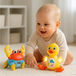 Kit Caranguejo Fujão e Patinho Dançarino Brinquedo Musical Dança Anda Mexe com Luz E Som em Oferta na Shopee