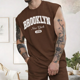 Regata Machão Brooklyn New York 1898 Camiseta Camisa Masculina Algodão Estilo Academia Treino Musculação