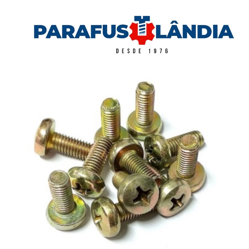 KIT 50 PARAFUSO COM PORCA PHILIPS PANELA M3 - M4 - M5 - M6 - M8 DIVERSAS MEDIDAS