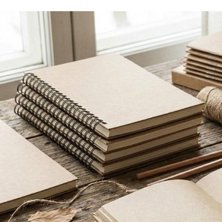 Caderno 14x21cm Capa kraft 300g, espiral ou wire-o kit cadernos estudante faculdade anotação escola
