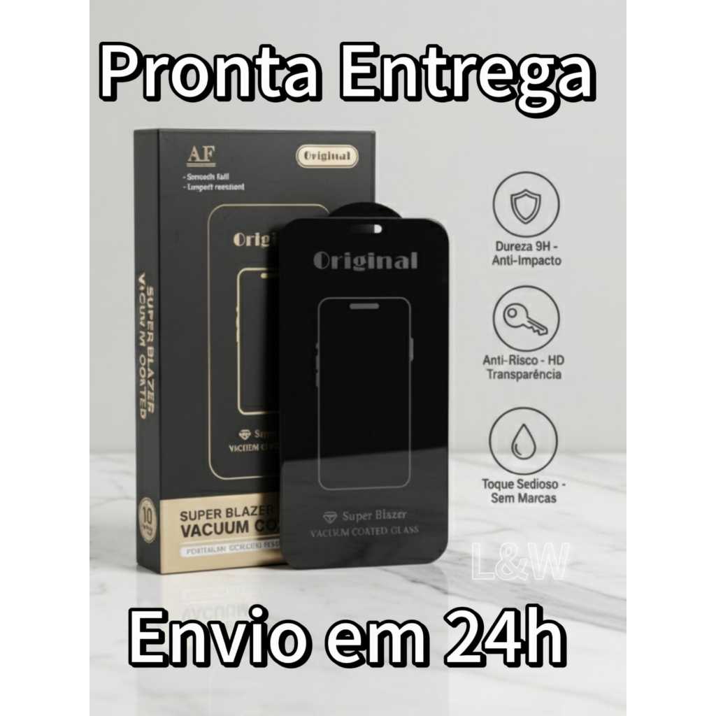 Película Vidro Temperado Vácuo Coated Anti-Impressão Digital Alta Transparência Premium Para Series de iPhone 11 a 17 em Oferta na Shopee