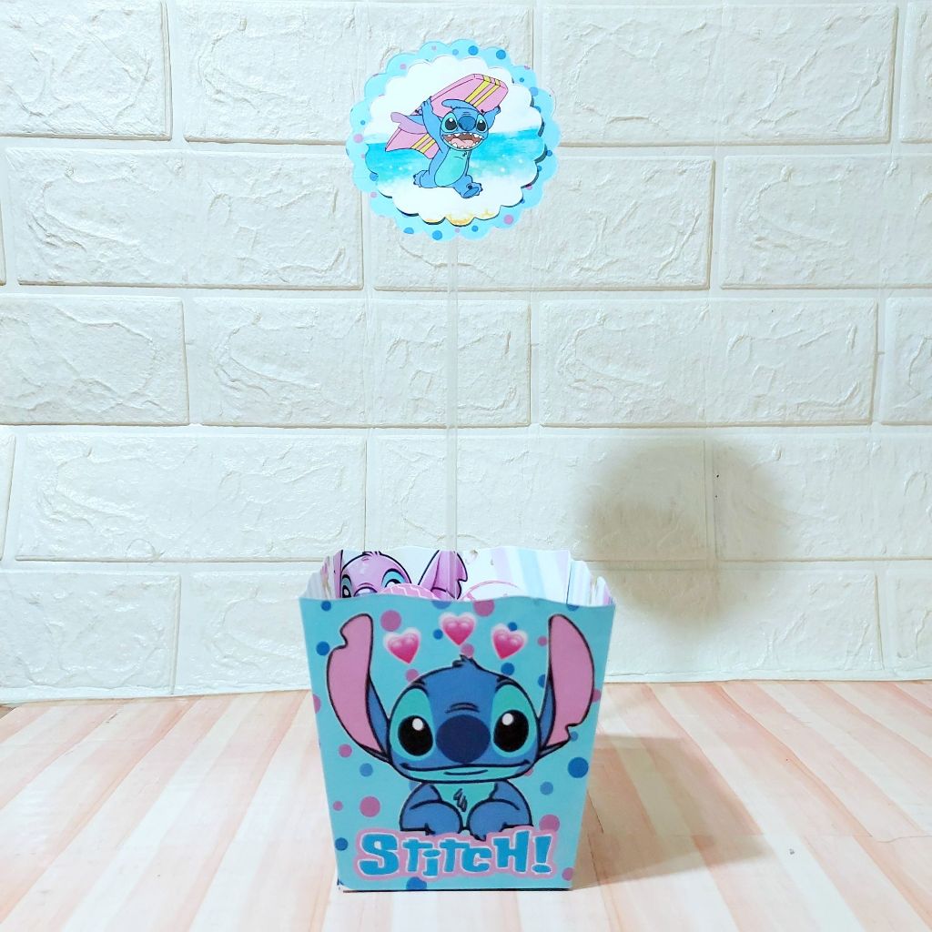 Centro de Mesa / Cachepô STITCH BOLINHA /Lembrancinha de Aniversário PEGUE E MONTE