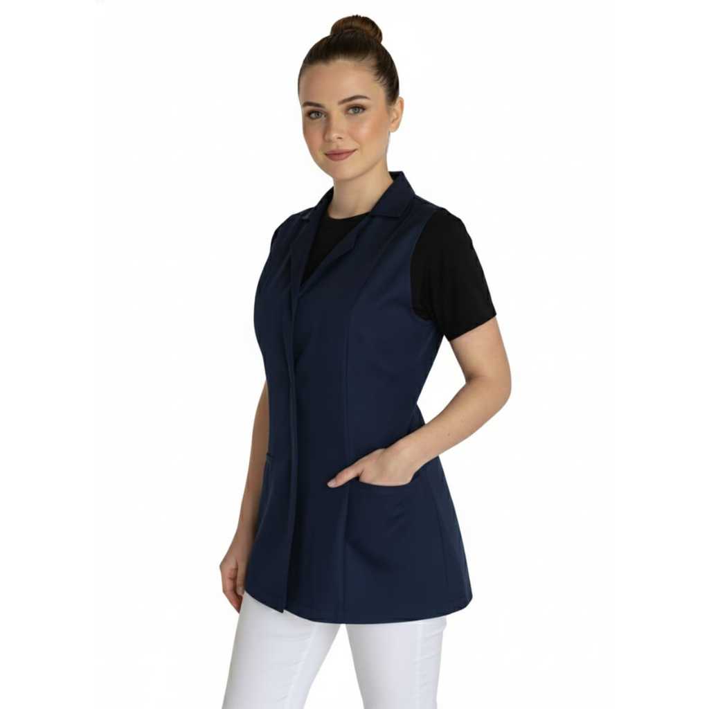 Colete Feminino Gabardine Enfermagem, Copeira, Estética, Cabeleireira, Manicure - Ref. 71 em Oferta na Shopee