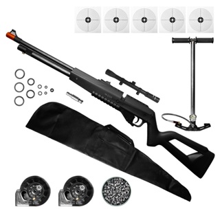 CARABINA DE PCP G850 5,5MM QGK+CAPA+CHUMBO+LUNETA4X20+BOMBA em Oferta na Shopee