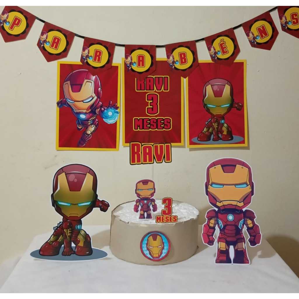 Kit Festa só um Bolinho Homem de Ferro Baby - Kit Mesvesário Homem de Ferro Baby
