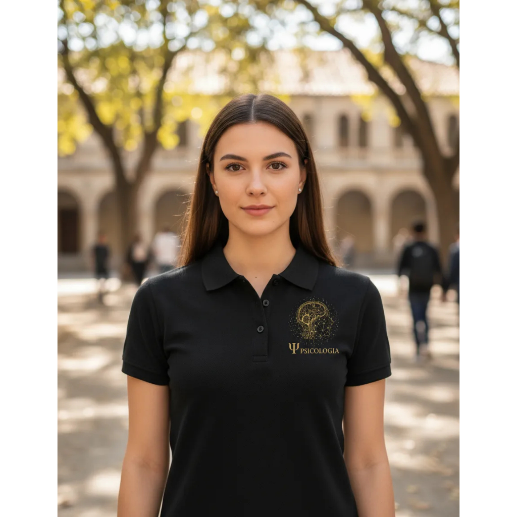 Camiseta Pólo Feminina Psicologia 100% Algodão Estampa em silk Escreen não Desbota Macia e Confortável Modelo Exclusivo