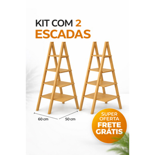 Kit 2 Escadas 4 Andares MDF Arquibancada Decoração Festa Eventos Suporte Doces Display em Oferta na Shopee