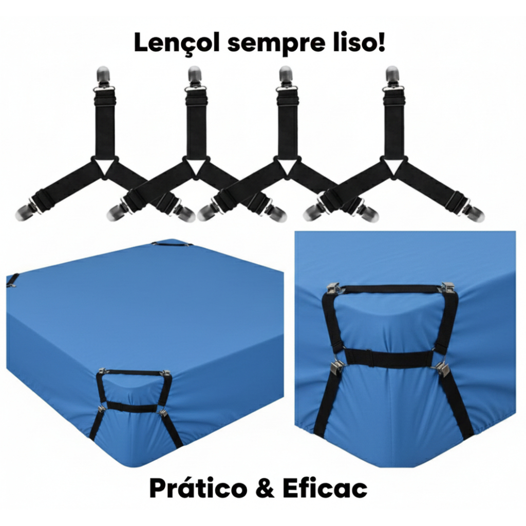 Kit 08 Unidades Prendedor De Lençol Garras De Pressão Qualidade Master Para Cama De Casal Organização Do Quarto E Lazer