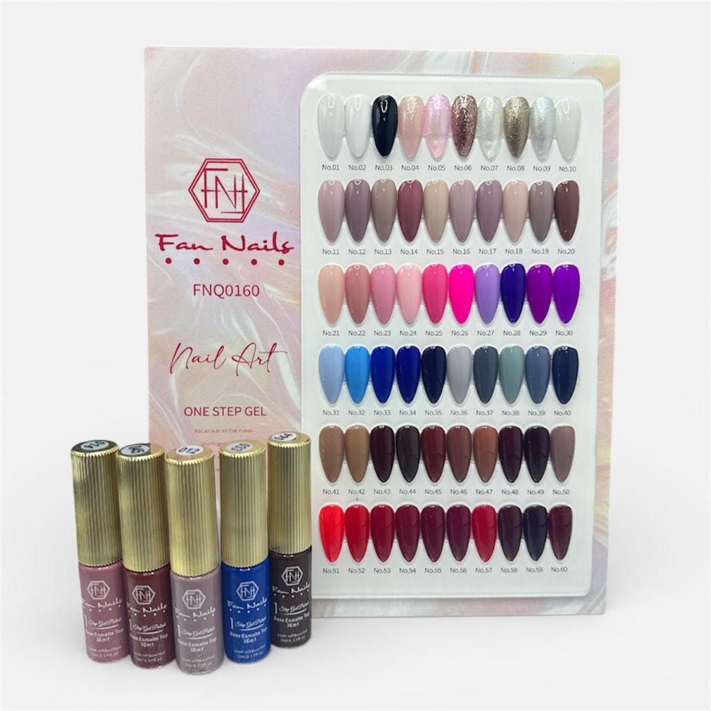 Esmalte em gel 3 em 1 - Base, Esmalte e Top Coat  FAN NAILS 